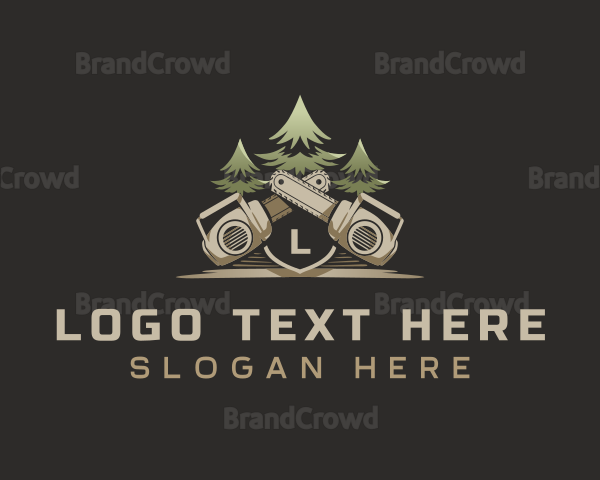 Chainsaw Lumber Tree Logo