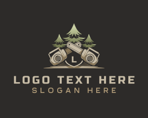 Logging - Chainsaw Lumber Tree logo design