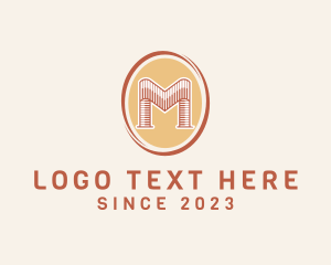 Media Player - Music Piano Letter M logo design