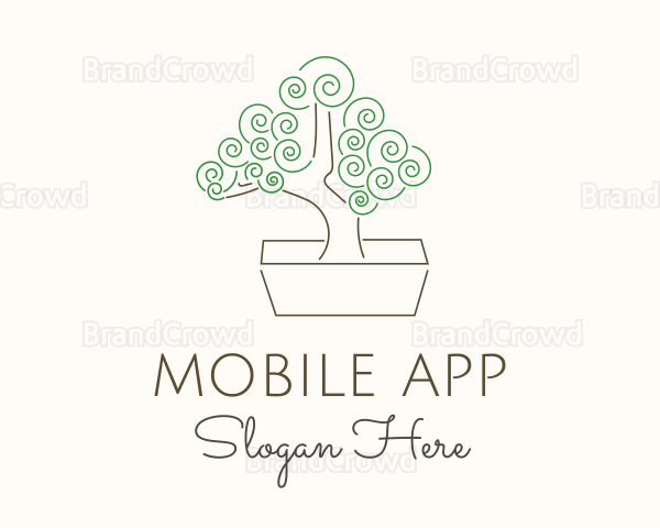 Green Bonsai Tree Logo