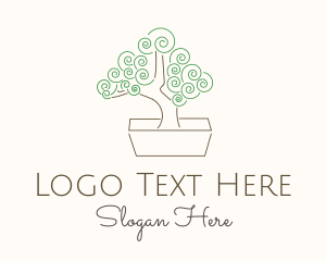 Line - Green Bonsai Tree logo design