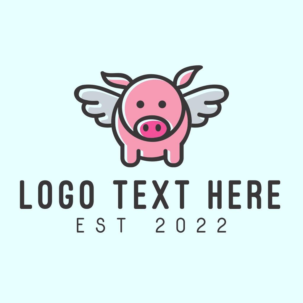 Cute Flying Pig Logo | BrandCrowd Logo Maker