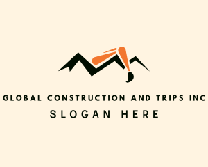Construction Excavation Mountain logo design