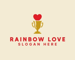 Gold Love Trophy logo design