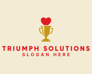Winner - Gold Love Trophy logo design