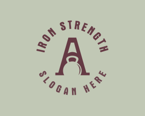 Powerlifting - Gym Kettlebell Letter A logo design