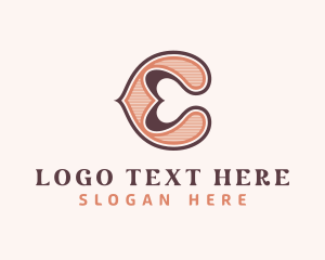 Typography - Retro Heart Boutique Letter C logo design