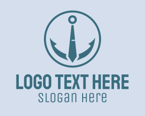 Circle - Nautical Anchor Necktie Circle logo design