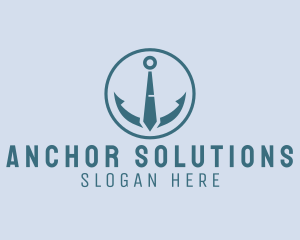 Anchor - Nautical Anchor Necktie logo design