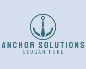 Nautical Anchor Necktie logo design