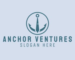 Anchor - Nautical Anchor Necktie logo design