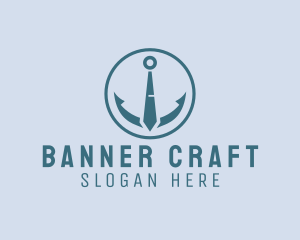 Nautical Anchor Necktie logo design