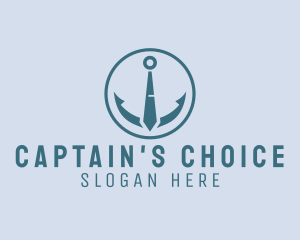 Captain - Nautical Anchor Necktie logo design