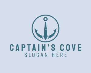 Captain - Nautical Anchor Necktie logo design