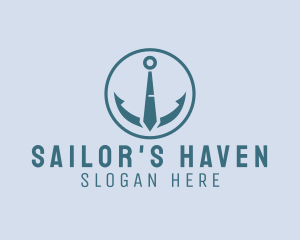 Nautical Anchor Necktie logo design