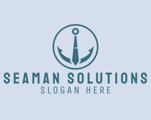 Seaman - Nautical Anchor Necktie logo design