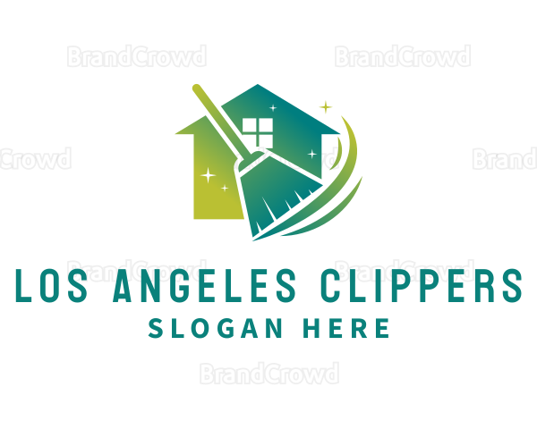 Home Cleaning Broom Logo