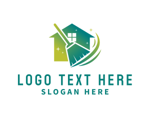 Home Cleaning - Home Cleaning Broom logo design