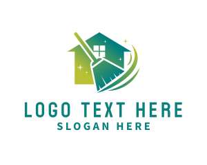 Sanitary - Home Cleaning Broom logo design