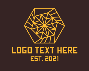 Yellow Hexagon Spiral Logo
