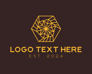 Yellow Hexagon Spiral Logo