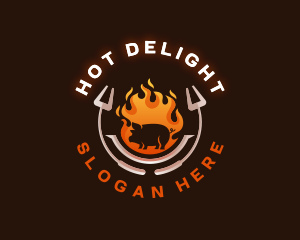 Grill Roasted Pork logo design