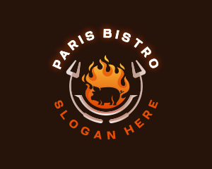 Grill Roasted Pork logo design