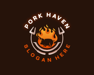 Grill Roasted Pork logo design