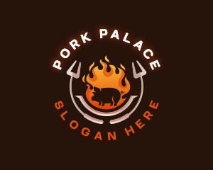 Grill Roasted Pork logo design