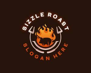 Roast - Grill Roasted Pork logo design