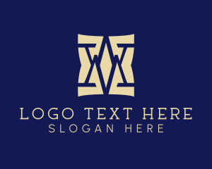 Negative Space - Finance Consultant Letter WM Monogram logo design