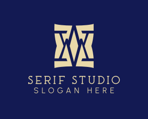 Serif - Finance Consultant Letter WM Monogram logo design