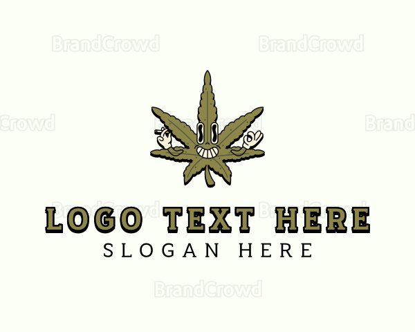 Smoking Cannabis Leaf Logo