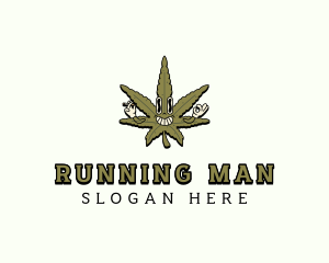 Smoking Cannabis Leaf Logo