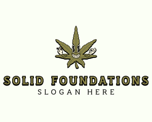 Smoking Cannabis Leaf Logo