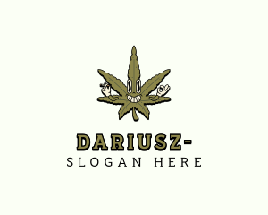 Smoking Cannabis Leaf Logo