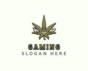 Cbd - Smoking Cannabis Leaf logo design