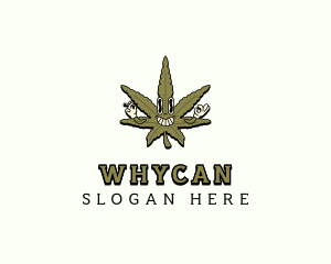 Marijuana Dispensary - Smoking Cannabis Leaf logo design