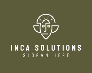 Inca - Mayan King Head logo design