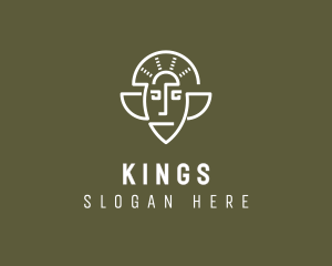 Mayan King Head logo design