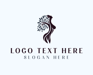 Yoga - Tree Beauty Woman logo design