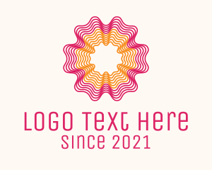 Spiral Outline Flower  logo design