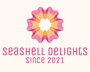 Seashell - Spiral Outline Flower logo design