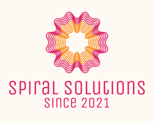 Spiral Outline Flower  logo design