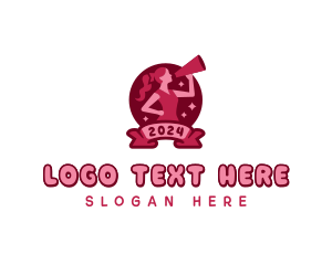 Cheer - Cheer Megaphone Woman logo design