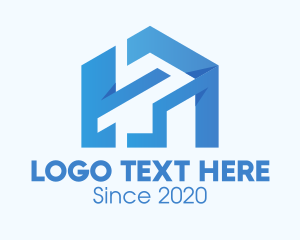 Blue Real Estate Home logo design