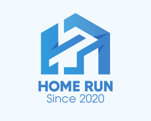 Blue Real Estate Home logo design