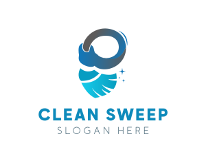 Broom Hand Cleaning logo design