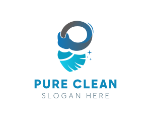 Broom Hand Cleaning logo design