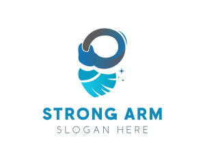 Arm - Broom Hand Cleaning logo design